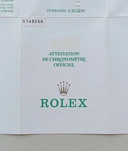 ROLEX Guarantee Warranty Paper Booklet Daytona 16520 16523 16528 serial S 148266 - Imagen 1 de 3