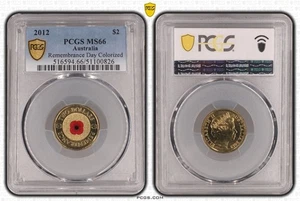 Australia 2012 Red Poppy $2 Coloured Coin PCGS MS66 #0826 - Picture 1 of 1