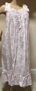 Eileen West nightgown medium cotton lawn Floral Pink / White - Picture 1 of 5