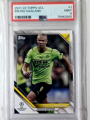 2021-22 Topps UCL #1 ERLING HAALAND PSA 9 Mint - Image 1 of 2