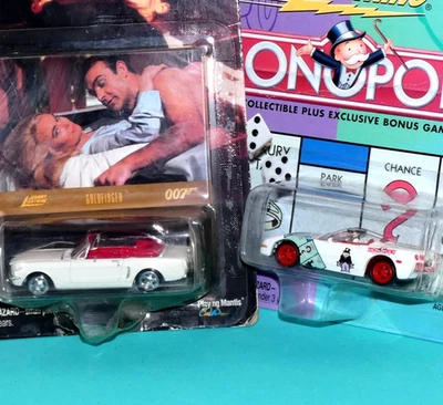 Johnny Lightning литой БОНД 007 Goldfinger Ford Mustang + монополия 2 автомобиля лот - Изображение 1 из 4