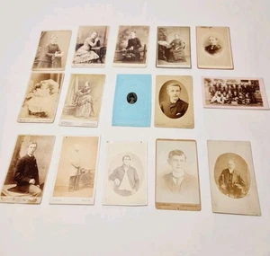 Lot of 15 Antique Victorian CDV Carte De Visite Black & White Sepia Photographs - Picture 1 of 16