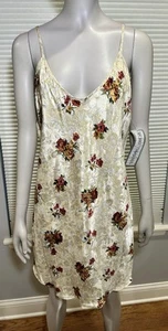 VTG Secret Treasures Gold Floral Nightgown Nightie Chemise 90’s New w Tags Large - Picture 1 of 5