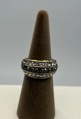HEIDI DAUS “Chain Of Events” RARE Smokey Crystal-Accented Ring ~ 8 - Image 1 of 4