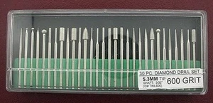 30 Stück 600er-Körnung Diamantbohrer-Set Lapidarwerkzeug 3/32 Zoll TK4-600 - Bild 1 von 1