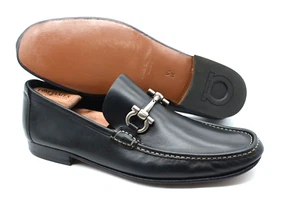 Mens Salvatore Ferragamo 'Giordano Gancini Bit' Black Loafer Shoe Size 10.5 - 2E - Picture 1 of 8