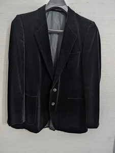 Yves Saint Laurent Velvet Dinner Jacket 2 button black YSL blazer 43M ? - Picture 1 of 13