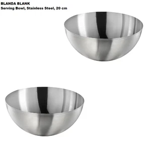 2x IKEA BLANDA BLANK Servierschüssel, Geschirr Deep Food, Edelstahl, 20 cm - Bild 1 von 4
