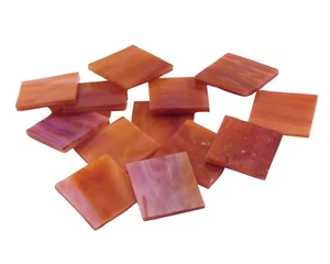 Red Pearl Opal Quadrate | Schmelzbar 96 | geschliffene Mosaik Glasfliesen Formen  - Bild 1 von 2