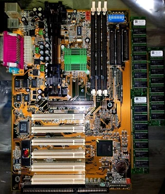 ABit AB-BF6 Motherboard Slot 1 Intel  Intel 440BX (Seattle) With Ram - Image 1 of 4