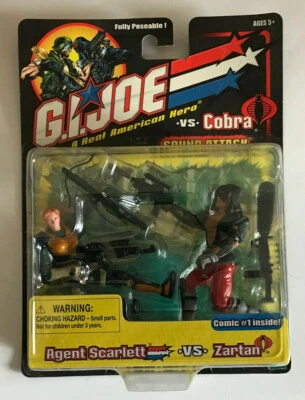 GI JOE VS COBRA AGENTE SCARLETT VS ZARTAN NUEVO SIN USAR, EN CAJA 2002 Foto 1 de 2