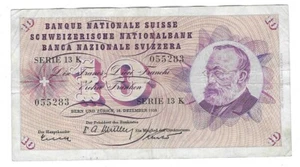 SVIZZERA 10 FRANCHI 1958 #BANC - Imagen 1 de 2