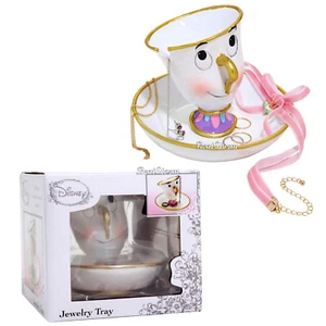 NUEVO Disney La Bella y la Bestia Chip Mrs Potts Cerámica Joyería Plato Bandeja - Imagen 1 de 5