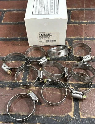 10 John Deere Worm Drive Hose Clamps SAE 20 Range 13/16" to 1-3/4" USA Made - Image 1 of 4