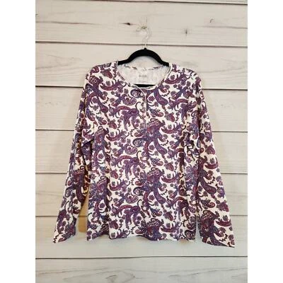 Blusa Top Blair Para Mujer Blanca Púrpura Cachemira Manga Larga Cuello Redondo Talla Grande Foto 1 de 4