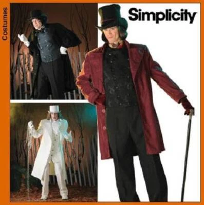 Simplicity 4083 Scrooge Willy Wonka Coat Frock Cape Suit Costume Pattern Mens - Image 1 of 2