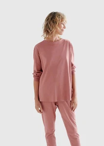 sleepwear set Long Sleeve Tshirt Loose, pant Pyjama Set Made Turky 100% Cotton - Picture 1 of 5