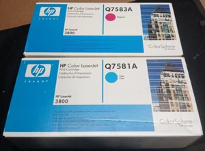NEW Genuine HP LaserJet 3800 cyan Magenta Toner Print Cartridge Q7583A Q7581A - Picture 1 of 1