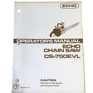 1980s Echo Chainsaw CS-750EVL Operator’s Manual Kioritz Vintage Original - Picture 1 of 3