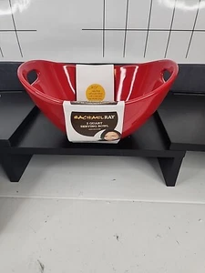 Rachael Ray Cucina SERVE WARE RED Glazed Ceramic Oval Bowl ~12x8x3 Retired NEW - Picture 1 of 6