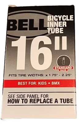 BELL Bicycle Inner Tube ~ 16" ~ 1.75" - 2.25" Widths ~ Standard Valve ~ Kids-BMX - Image 1 of 4