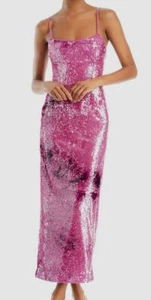 Bardot Women's Pink Infinite Sequin Maxi Bodycon Dress Size M/US 6 - Picture 1 of 4