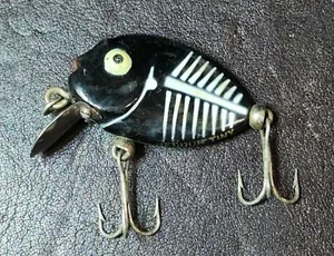 Vintage Heddon Punkinseed Fishing Lure Black/White, VG-, 2" Length - Picture 1 of 8