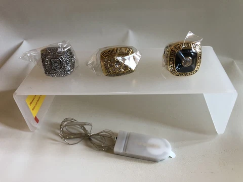 Boston Bruins Championship Stanley Cup Rings Set Display Stand ORR CHARA Cover
