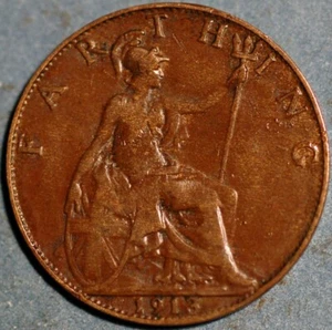Great Britain Farthing 1913 George V KM# 808.1 - Picture 1 of 2