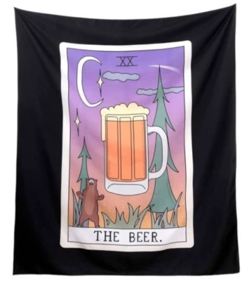 塔罗牌曼陀罗挂毯啤酒壁挂波西米亚嬉皮卧室宿舍XL 50x59 — 第 1/4 张图片