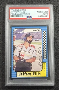 Tarjeta de carreras Maxx NASCAR 1991 firmada por Jeffrey Ellis - autenticada por PSA - Imagen 1 de 4