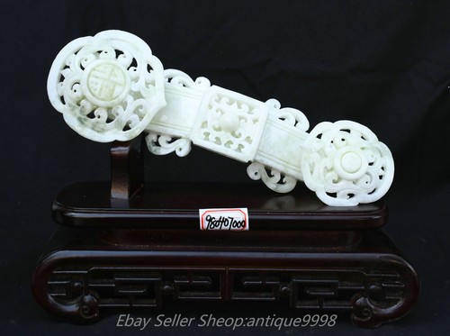 Chinese Natural Xui Jade Carved Beast Pattern Fengshui Wishful Ru Yi ...