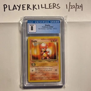 2000 Pokemon - Magby 23/111 Neo Genesis Unlimited Rare - GRADED CGC 8 NM Mint - Picture 1 of 3