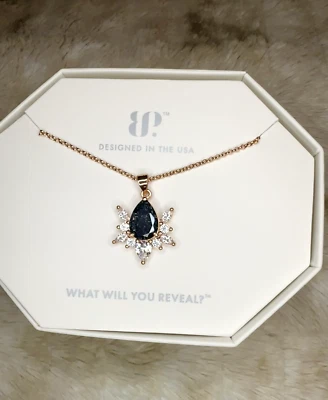 Bomb Party The Spider Necklace RBP7060 Black Ice Crystal Rose Gold Plating - Image 1 of 2