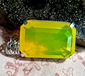 Certified 72.15 Ct Natural Yellow Opal 925 Solid Silver Pendant Loose Gemstone - Picture 1 of 9