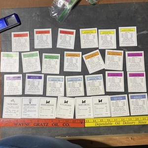 Vintage Monopoly Board Game Replacement Set of Genuine Property Deed Cards - Picture 1 of 1