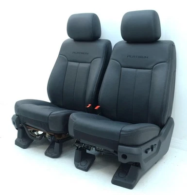 Ford F250 F350 Super Duty Platinum 2011-2016 asientos de cuero negros térmicos Foto 1 de 4