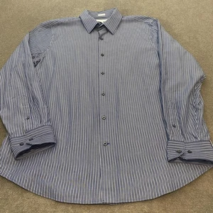 Banana Republic Shirt Mens XL Blue White Striped Fitted Button Down Italy Cotton - Picture 1 of 9