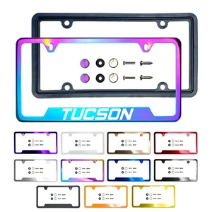 New Laser Etched Customize Stainless Steel License Plate Frame Metal Caps-Tucson - Picture 1 of 115
