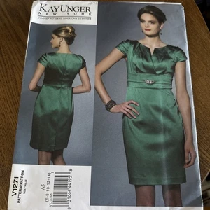 VOGUE AMERICAN DESIGNER PATTERN V1271 KAY UNGER MISSES'S DRESS SZ 6 TO 14 UNCUT - Picture 1 of 4