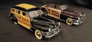 2 Danbury Mint 1942 and 1948 Chrysler Town & Country Woody Wagon Car 1:24 No Box - Picture 1 of 13