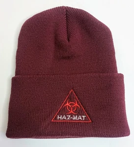 Vintage Bent Metal Beanie Hat Maroon Hazmat Logo Snowboard Mervin 90s Y2K NEW - Picture 1 of 4