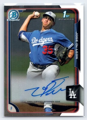 JOSE DE LEON 2015 Bowman Chrome ROOKIE AUTOGRAPH RC AUTO BCAP-JDE LA DODGERS - Image 1 of 2