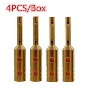 4PCS HiFi Audio Copper Banana Plugs 5mm Speaker Wire & Jack Terminal Connectors - Picture 1 of 22