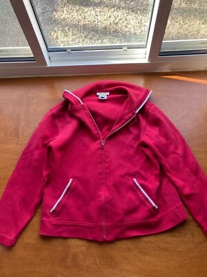 Talbots Damas Talla Pequeña Petit 100% Algodón Rojo Cremallera Sudadera con Capucha Foto 1 de 4