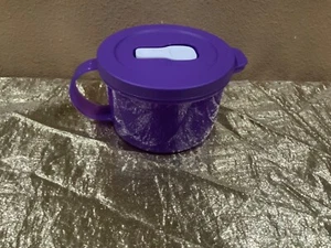 New Beautiful Tupperware Crystalwave Mini Soup Mug Microwaveable Purple Color - Picture 1 of 7