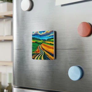 Eine lange Straße, Porzellan Magnet, Quadrat 2x2 Zoll - Bild 1 von 5