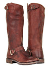 FRYE VERONICA SLOUCH BROWN FACTORY DISTRESSED ANTIQUED LEATHER BOOTS SIZE 6 EUC!