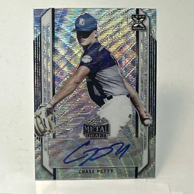 Chase Petty Minnesota Twins 2021 Leaf Metal Draft Auto Silver Wave RC - Image 1 of 2