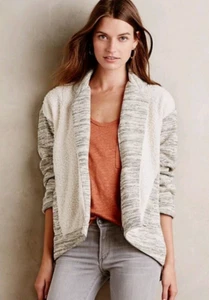Anthropologie Saturday Sunday Moelleux Sherpa Sweater Jacket Open Front Sz XL - Picture 1 of 8